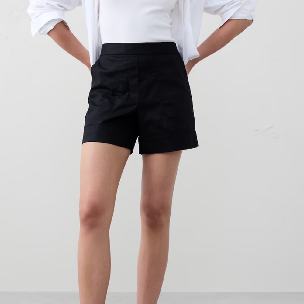 Banana Republic Factory High Waist Black Shorts- Linen
